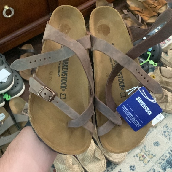BIRKENSTOCK WOMEN'S YARA OILED LEATHER ANKLE STRAP Women’s 8/EU 39‎ - Picture 7 of 9